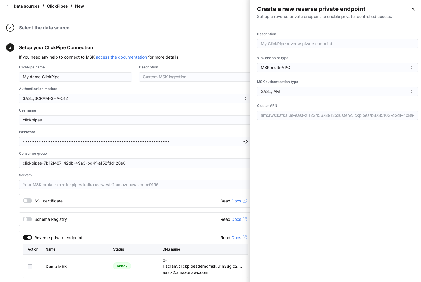 Выбор reverse private endpoint